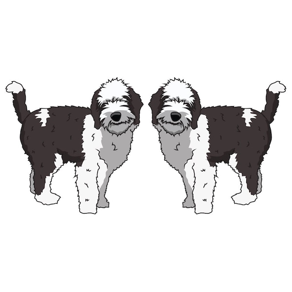 Sheepadoodle Dog Decal, Dog Lover Decor Vinyl Sticker